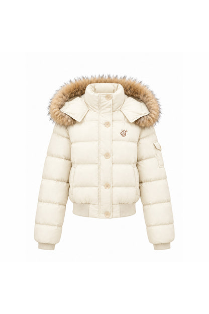 Fur Collar Down Jacket and Pants Set-Up