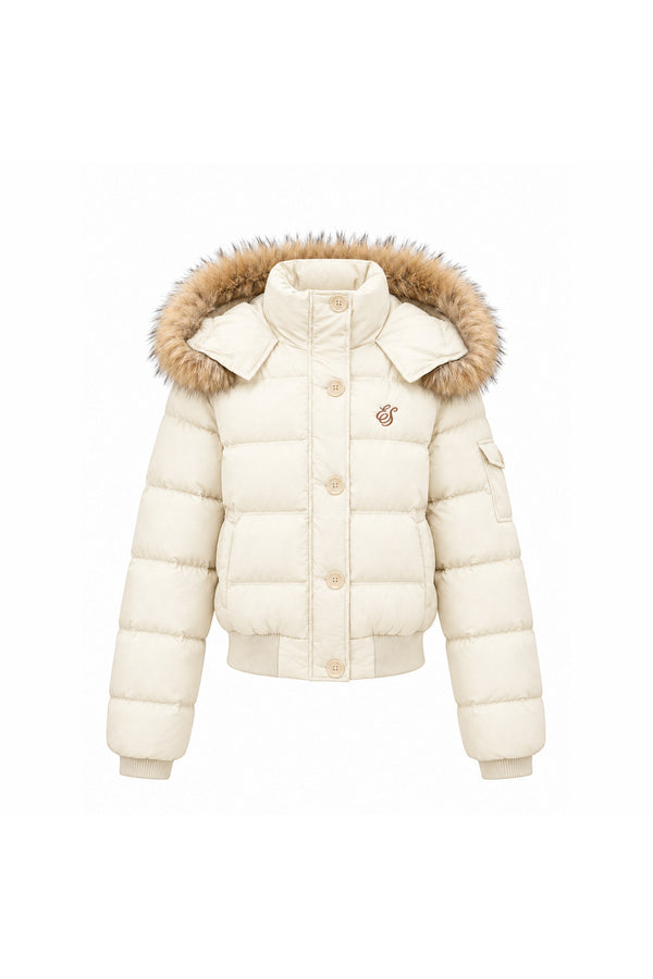 Fur Collar Down Jacket and Pants Set-Up