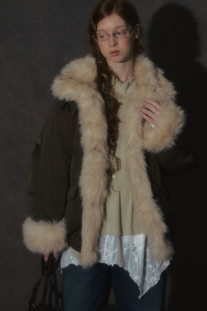 Short Fur Collar Down Jacket