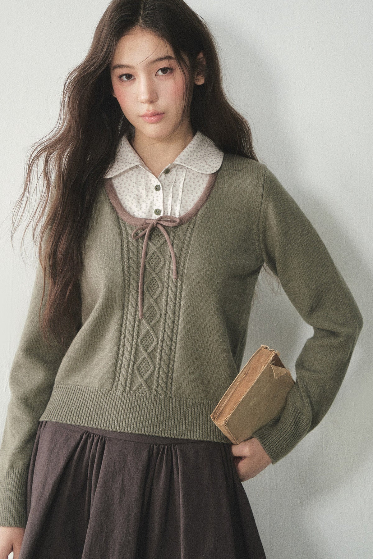 Floral Layered-Look Sweater