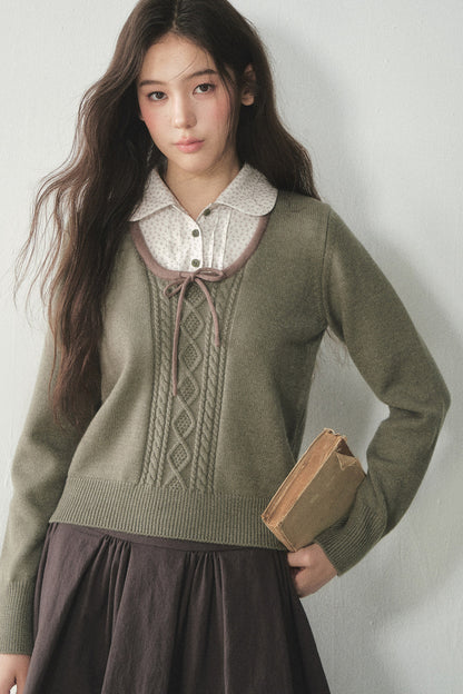 Floral Layered-Look Sweater