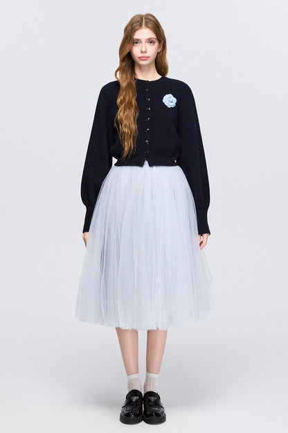 Pure Wool Round Neck Cardigan