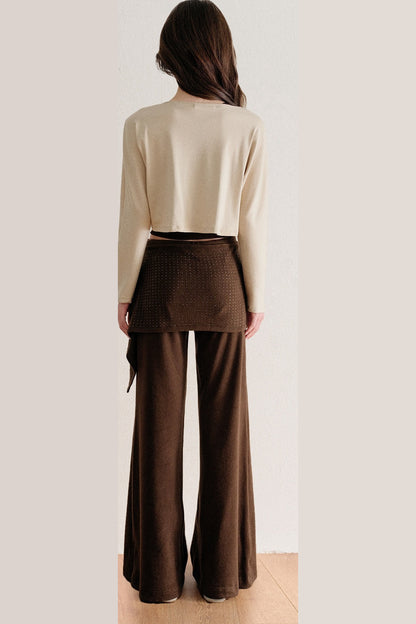 Twisted Batwing Camisole Top And Tassel Draped Pants Set-Up
