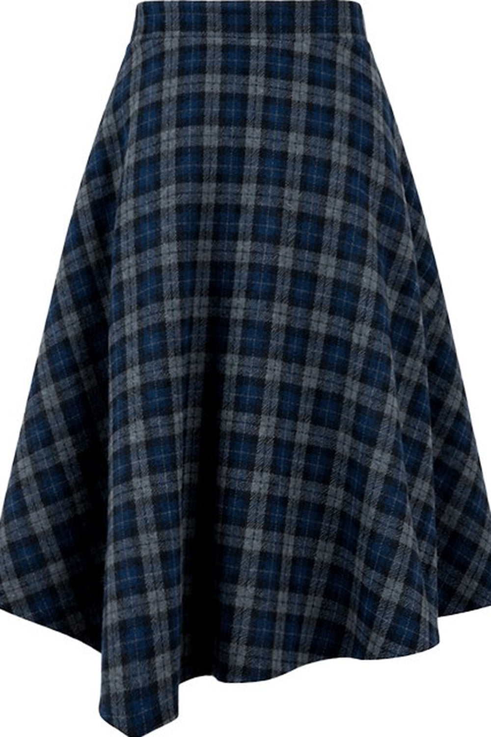 Navy Blue Plaid Jacket and Skirt Set-Up