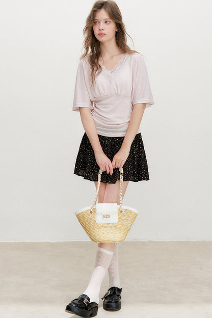 Lace Batwing Sleeve Top