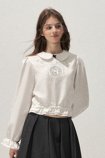 Lyocell Deer Collar Blouse