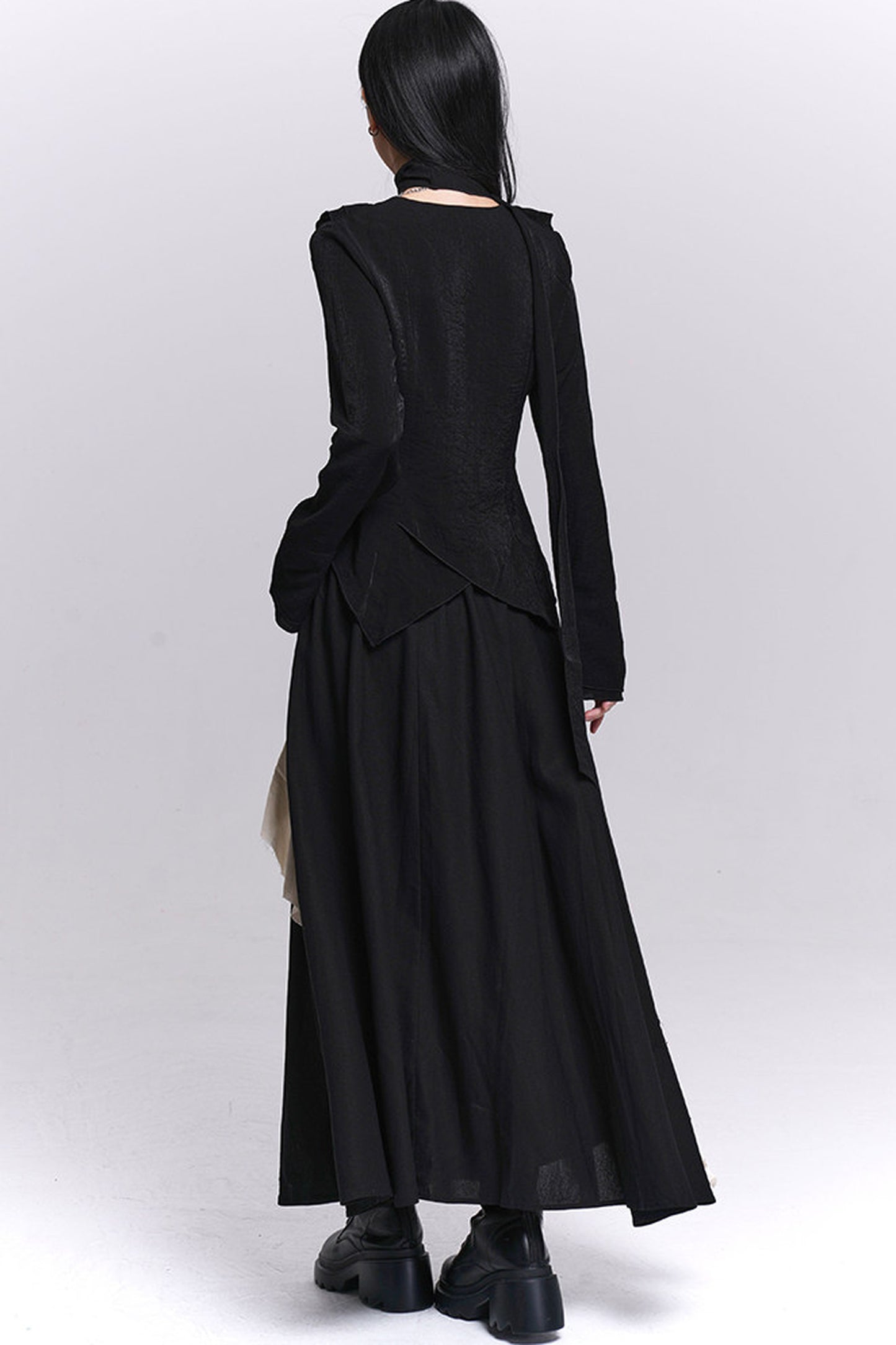 Ghostly Irregular Black Skirt