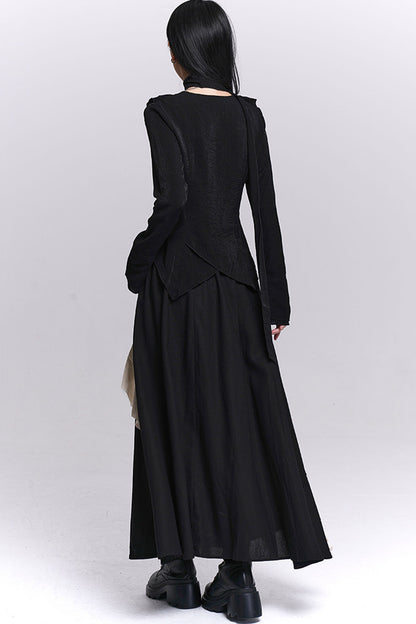 Ghostly Irregular Black Skirt