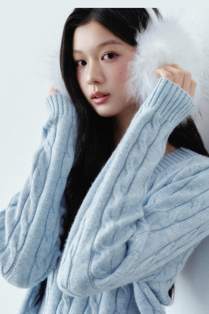 Wool Cable Knit Sweater