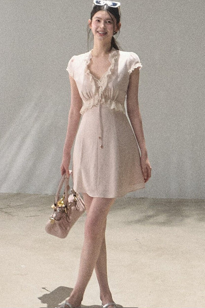 Lyocell Linen Lace Dress Set