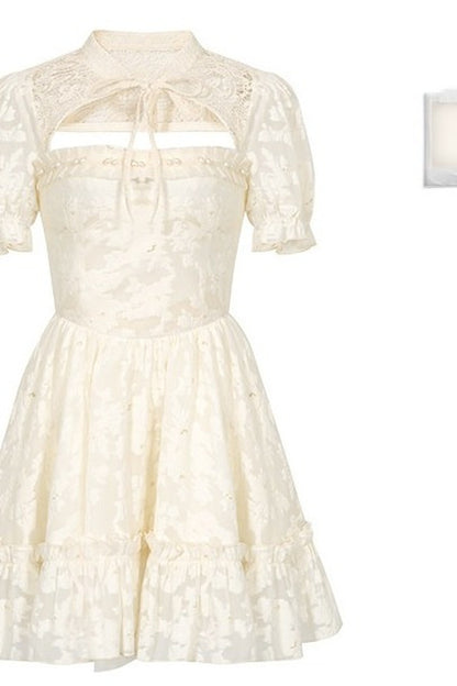 Chinese Style Princess Puff Sleeve Dress