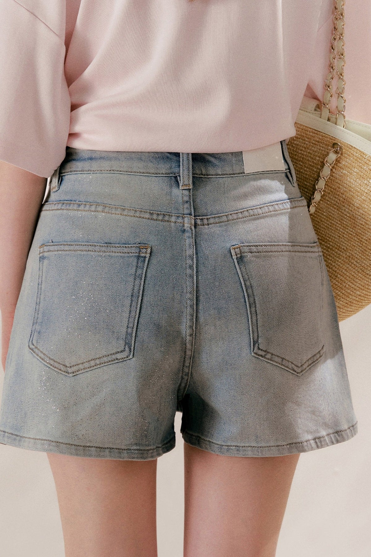 Jupe en denim à paillettes galaxie