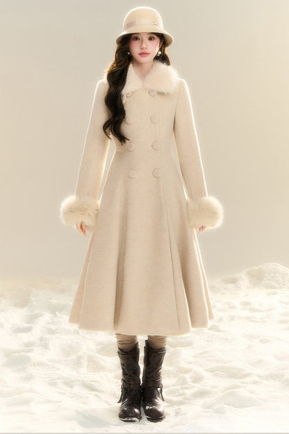 Oatmeal Camel Hepburn Style Long Coat