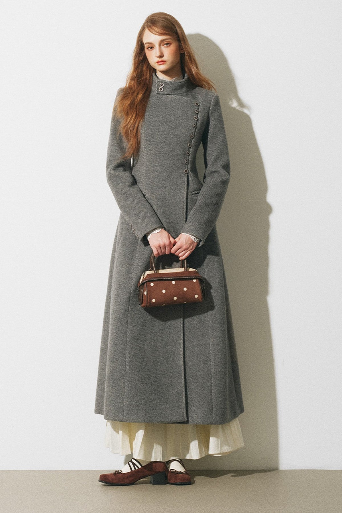 Asymmetrical Woolen Long Coat