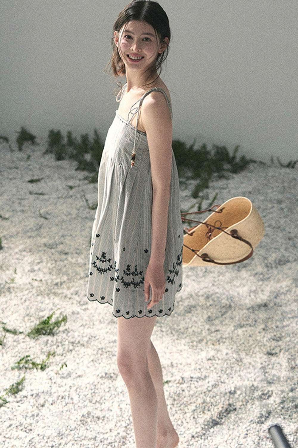 Double-Sided Wave Hem Dress