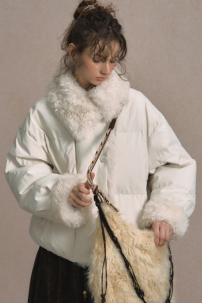 Short Fur Collar Down Jacket