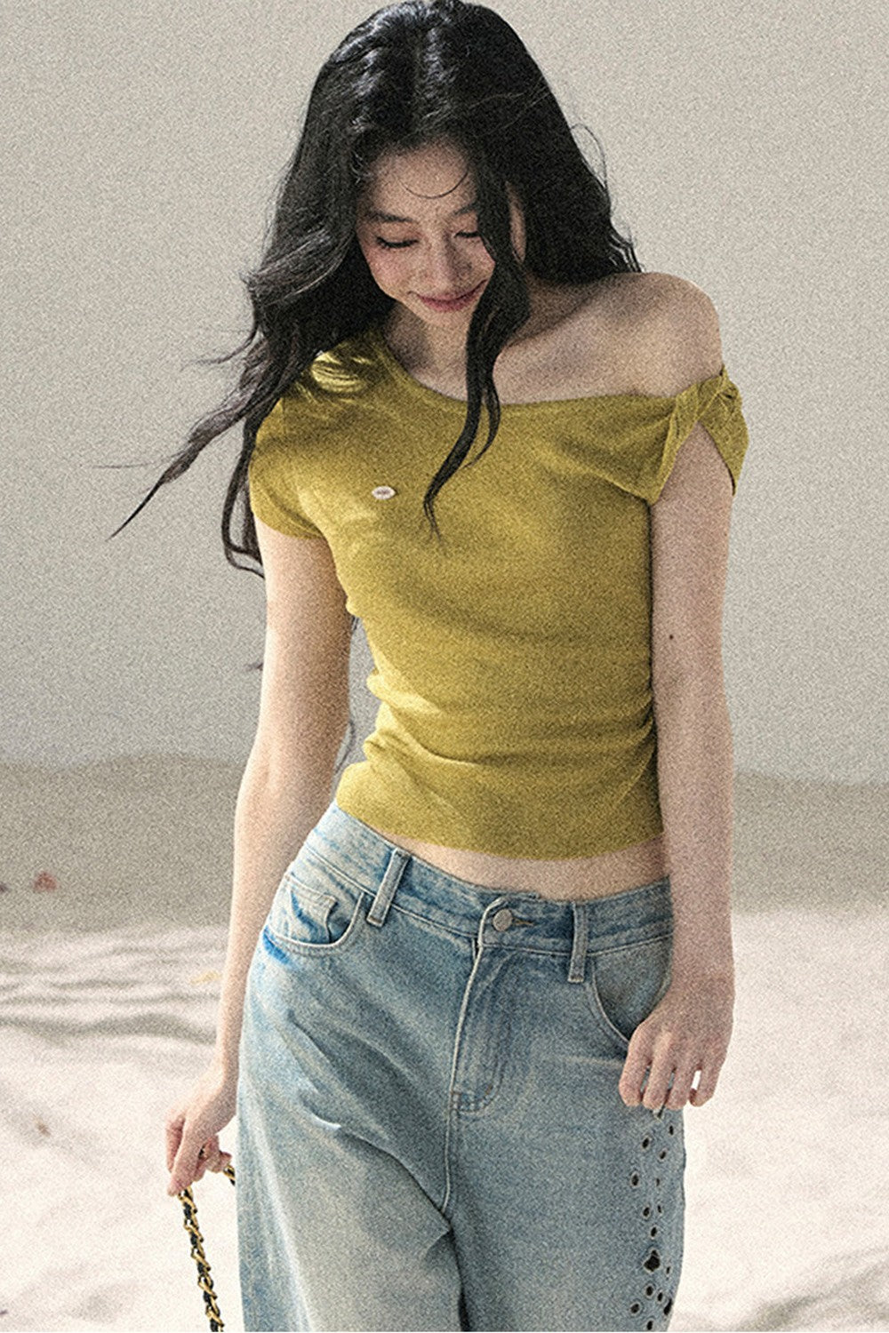 Asymmetrical Knot Crop Top