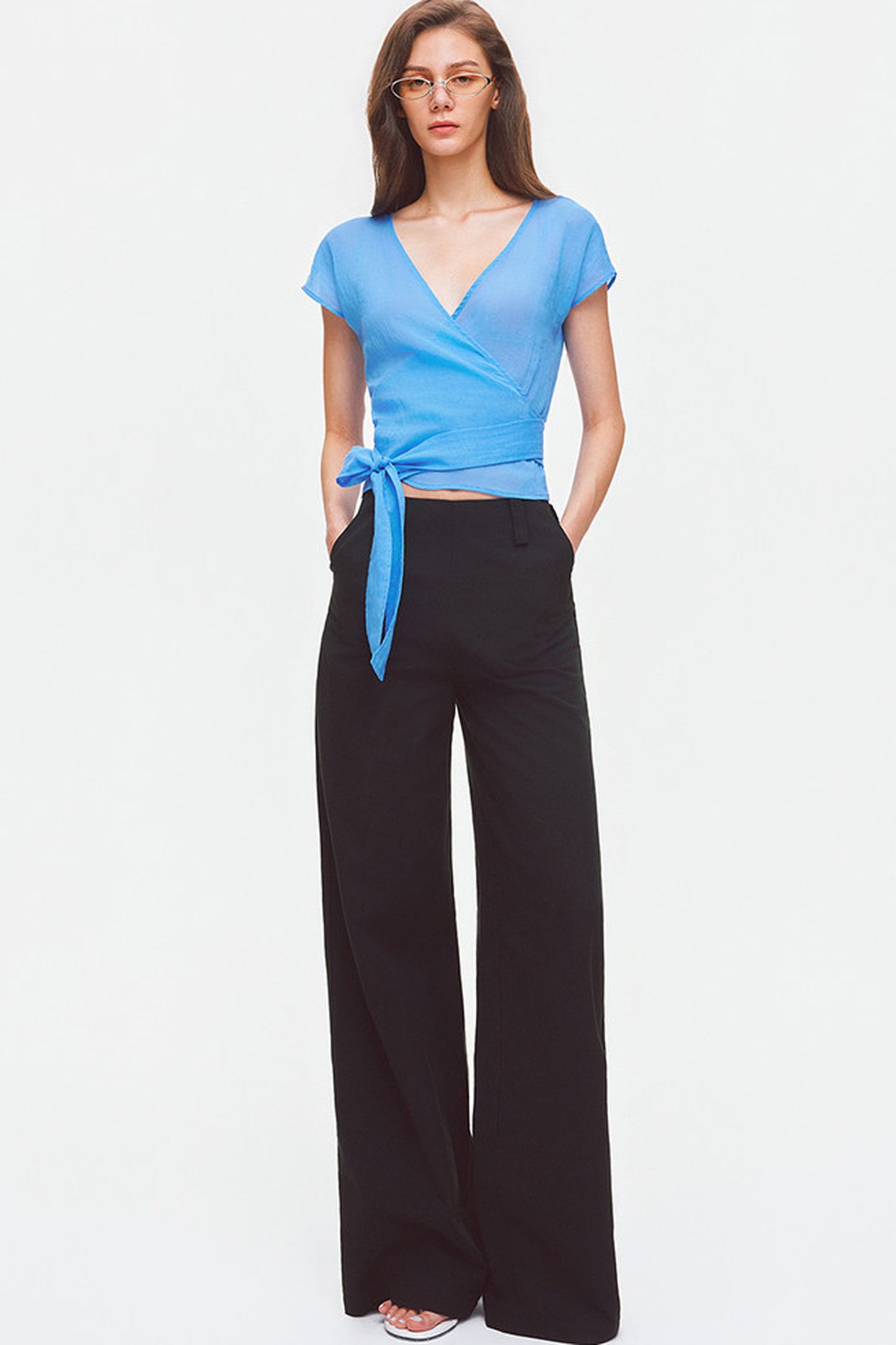 Tencel Linen Cotton Wide-Leg Trousers
