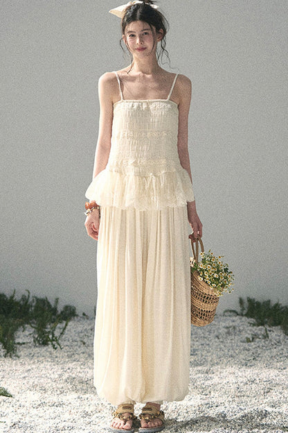 French Lace Summer Top and Pants Set
