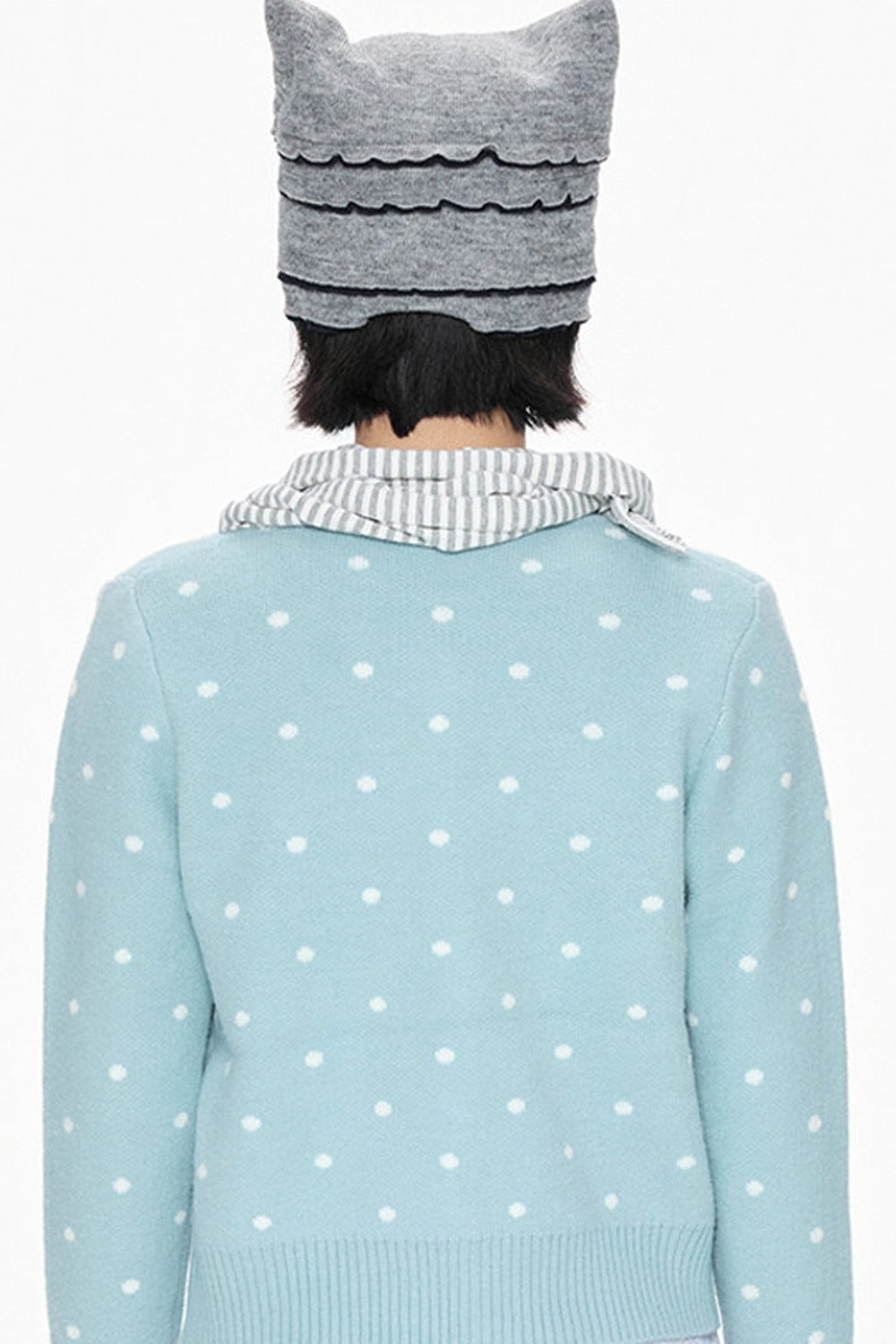 Polka Dot Short Knit Cardigan