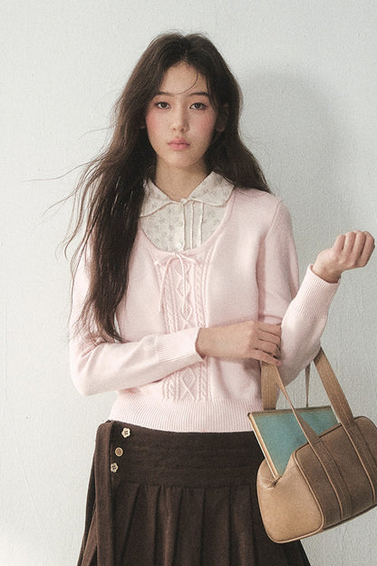 Floral Layered-Look Sweater