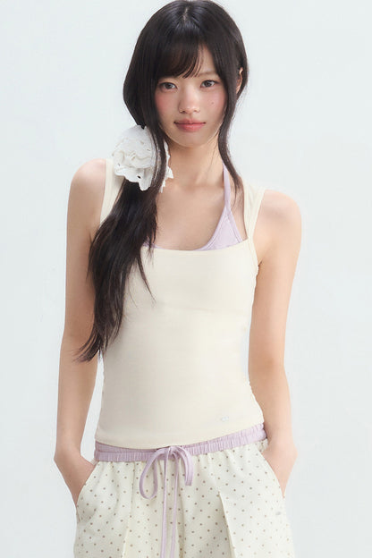 Halter Color-Blocked Camisole and Trousers Set