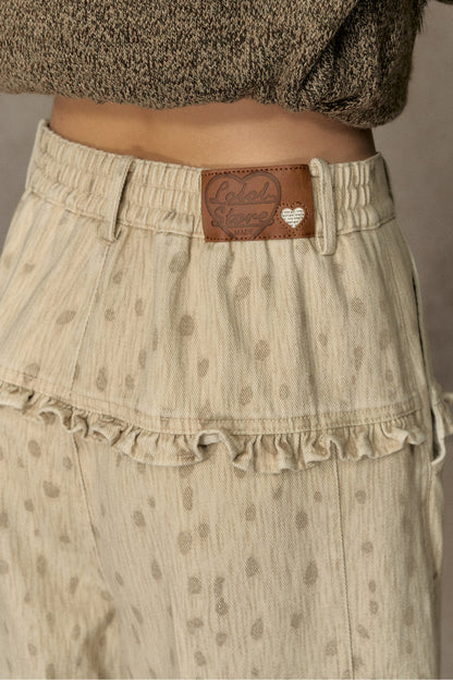 Fawn Spotted Lace Trim Pants