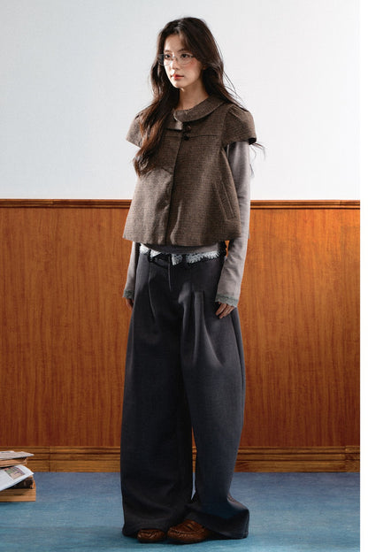 Natural Waist Lace Wide-Leg Pants