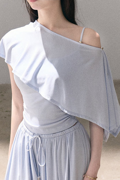 Completo con canotta a mantella e pantaloni in lyocell