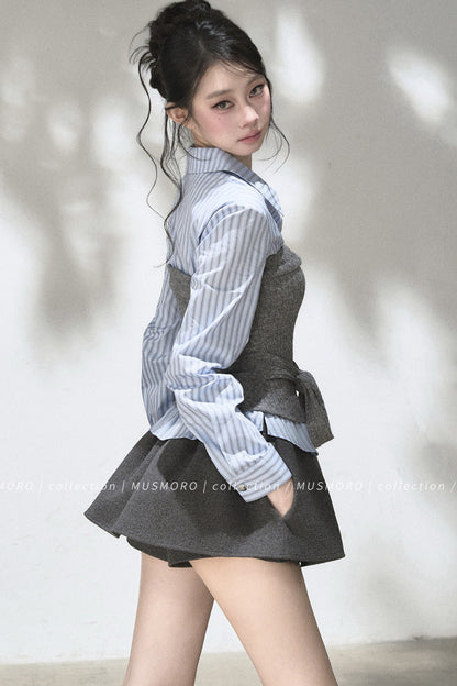 Elastic Waist A-Line Skirt