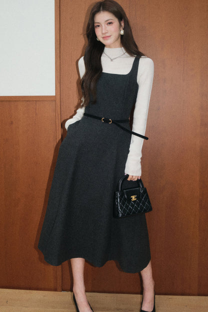 Gray Wool Dress and Small Jacket Set-Up