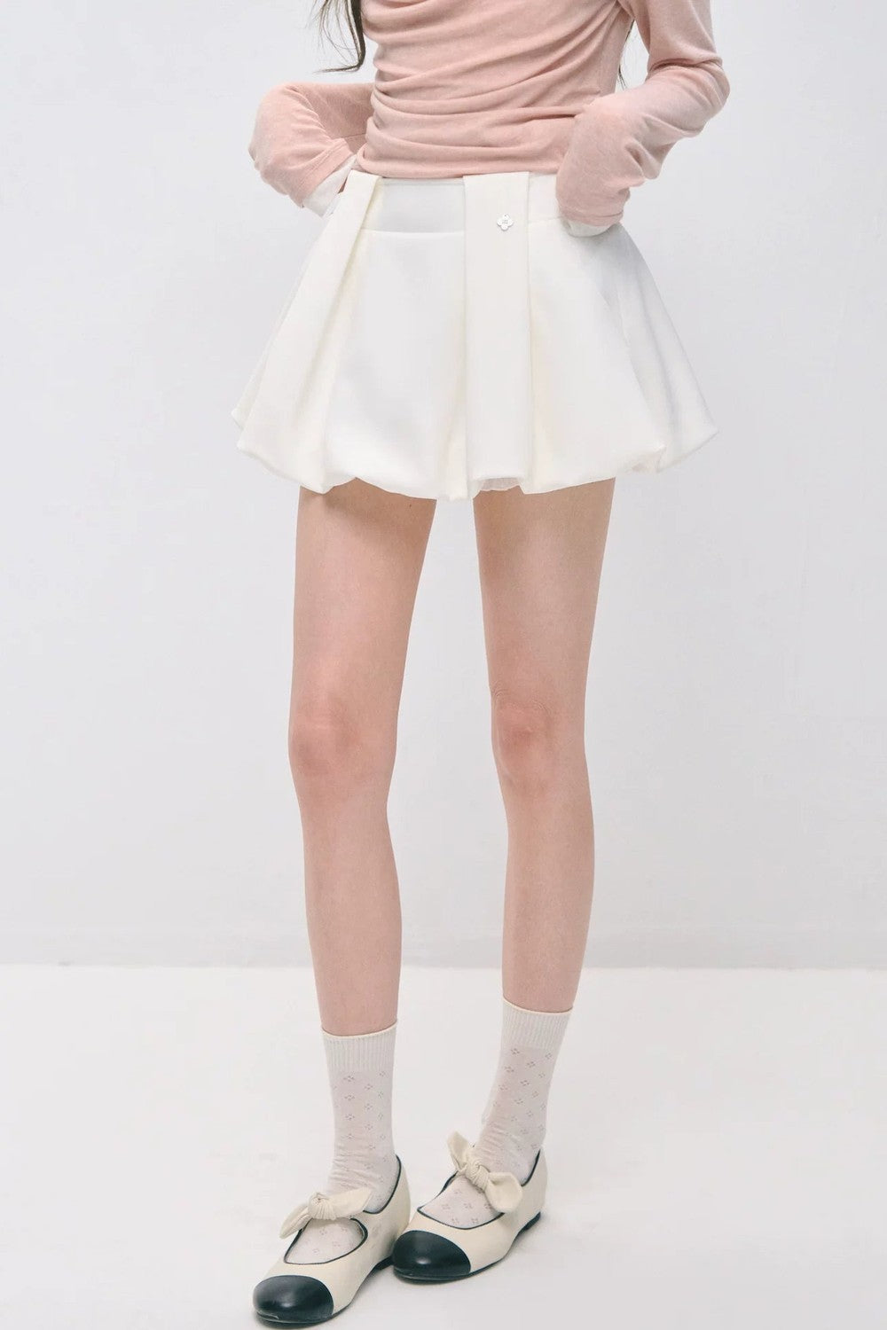Pleated Flower Bud Skirt