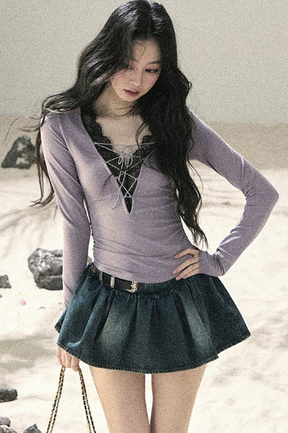 Iris Lace V-Neck Top