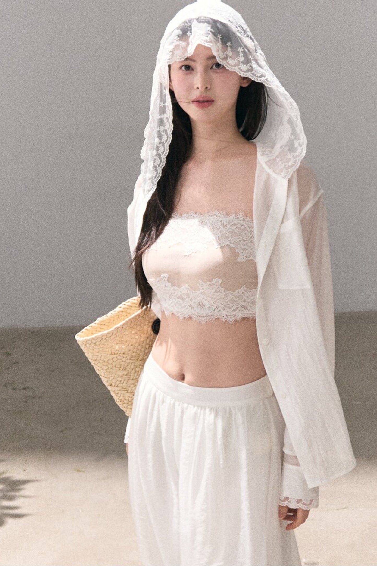 Lyocell Lace Hooded Cardigan