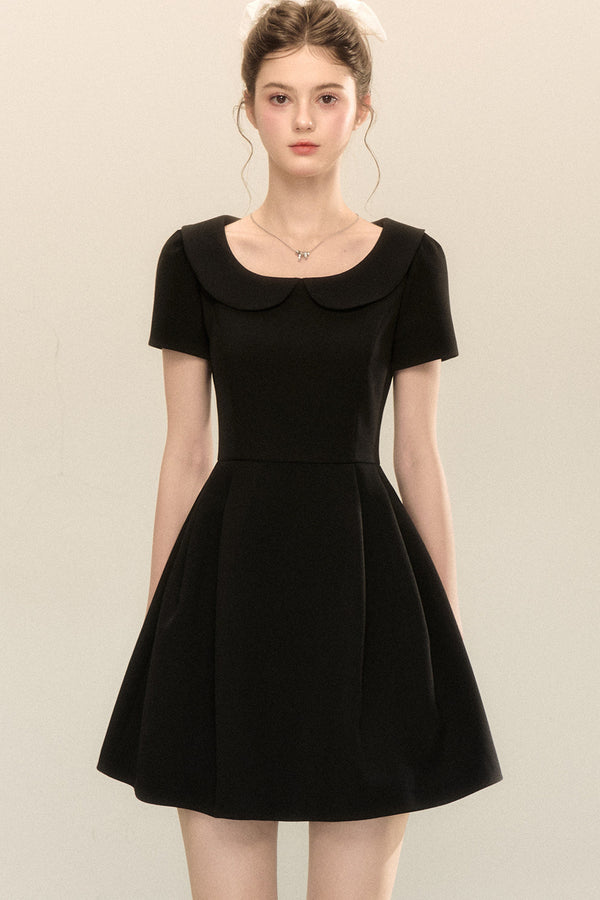 Short-Sleeved Doll Collar Puffy A-Line Dress