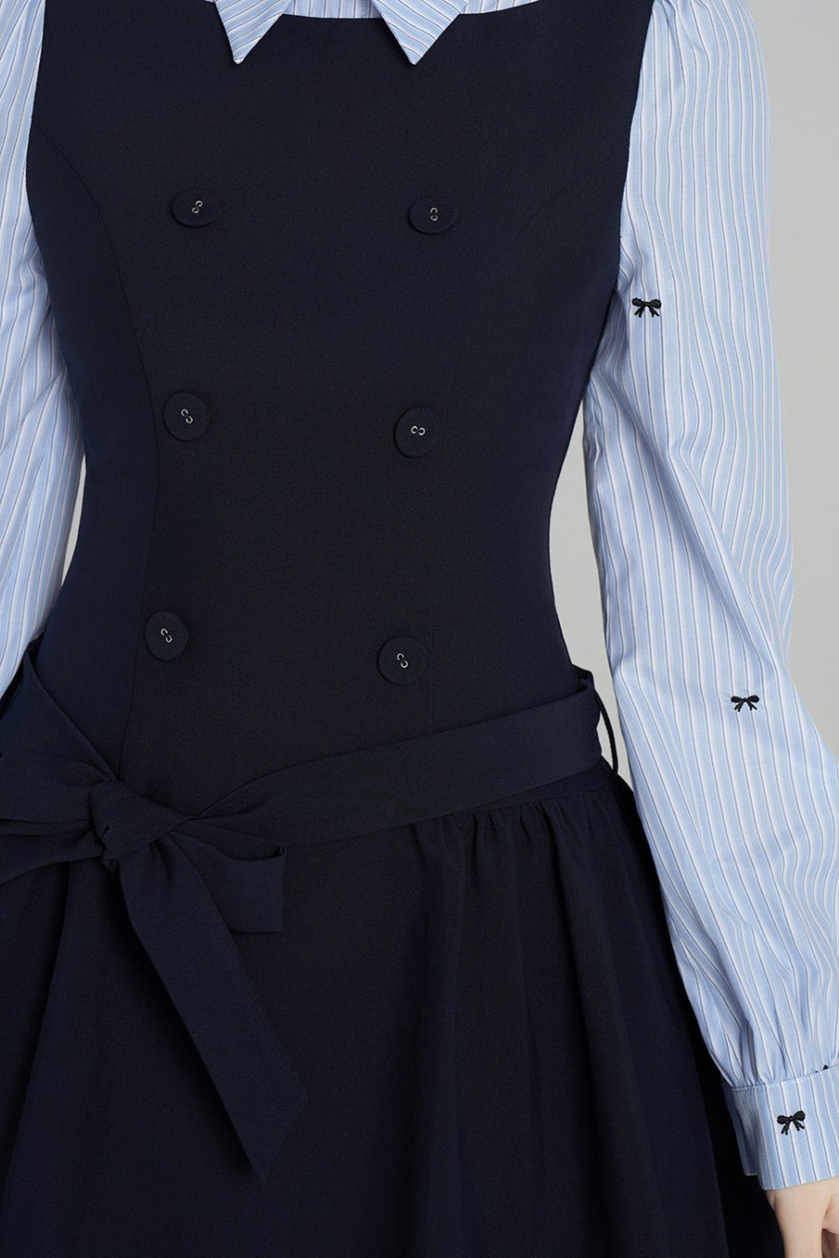 Preppy Style Long-Sleeved Dress