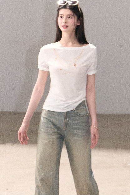 Retro Gradient Cotton Jeans