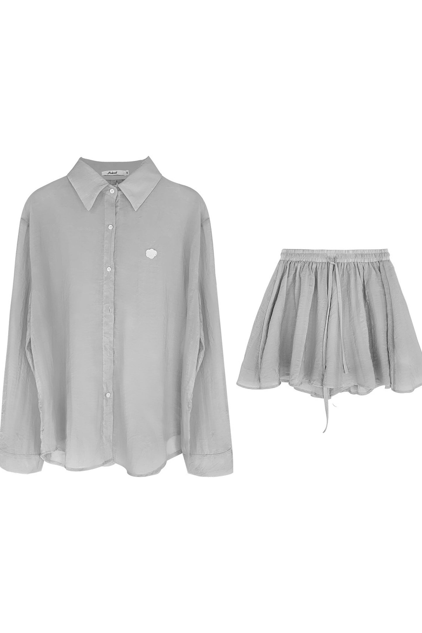 High-Waist-Camisole-Shirt-und-Rock-Set