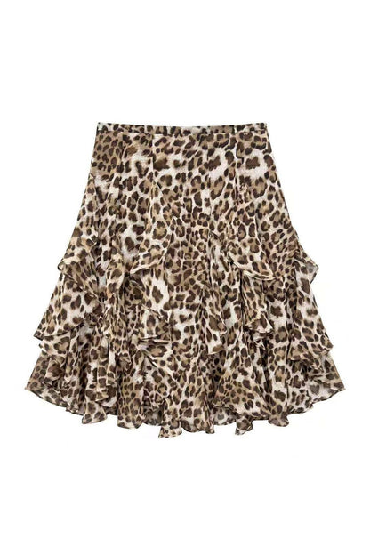 Set aus Strickweste und Leopardenrock