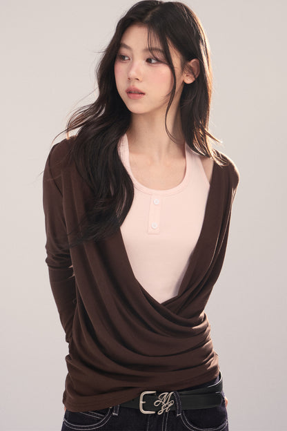 Layered-Look Long-Sleeve Top