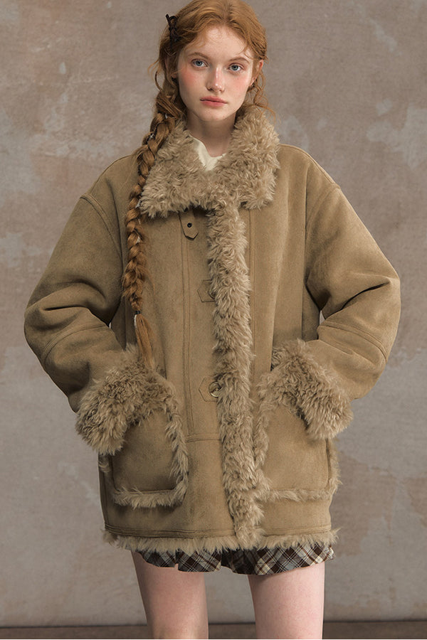 Reversible Fluffy Lamb Wool Jacket