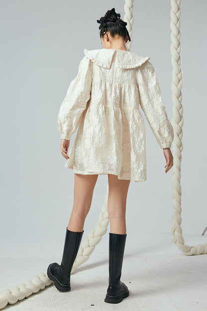 Ruffled Peter Pan Collar Dress