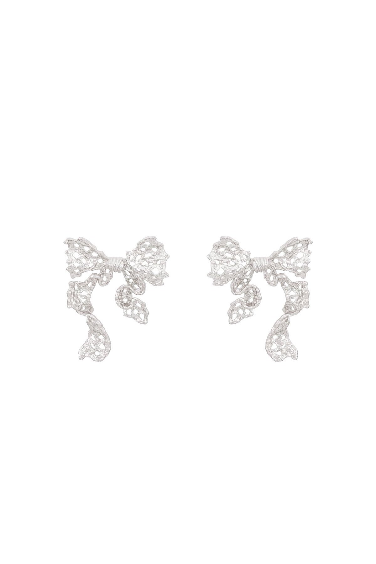 Lace Series Cut-Out Bow Earrings