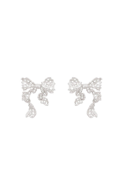 Lace Series Cut-Out Bow Earrings