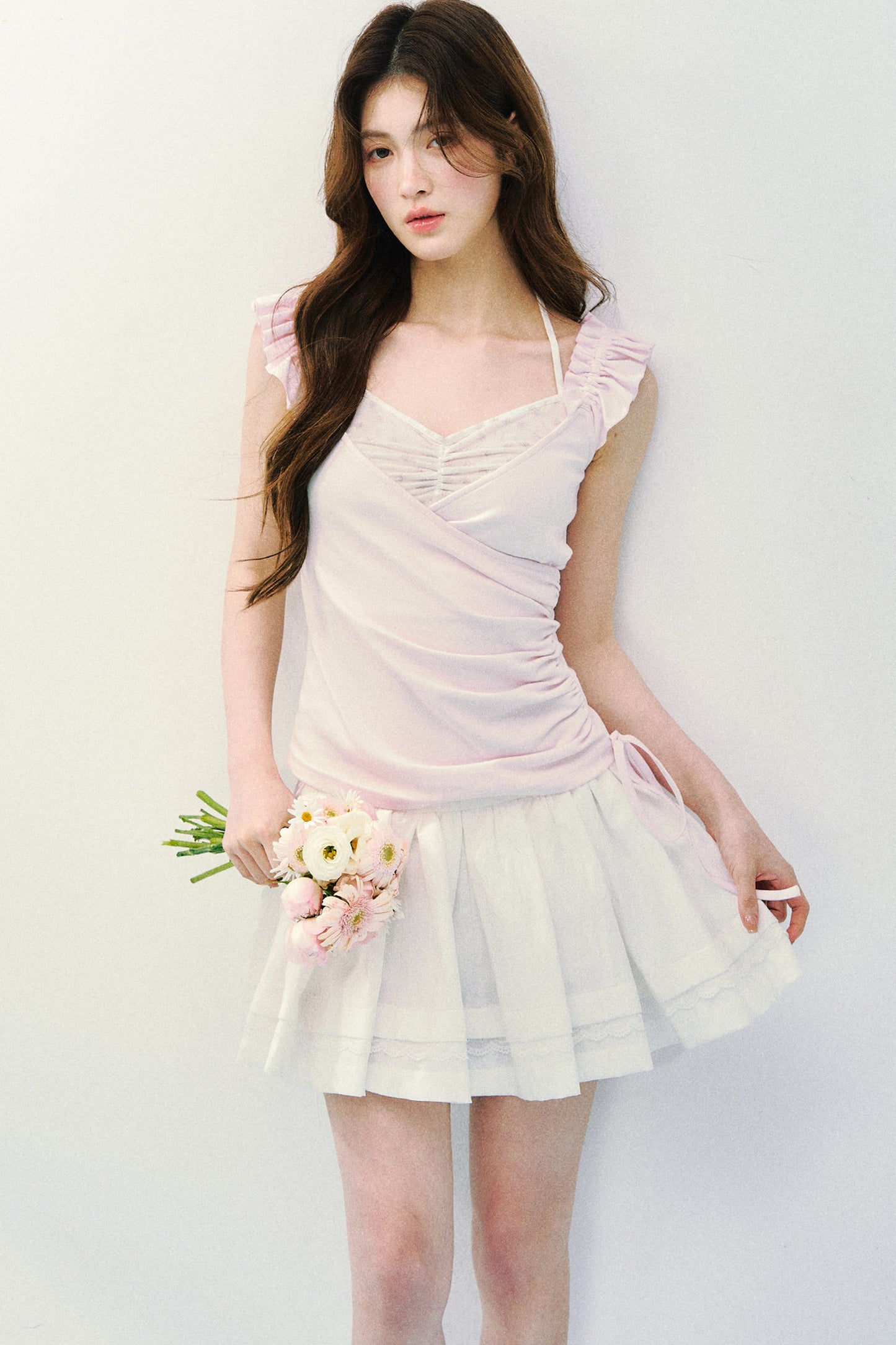 Flutter Sleeve Spliced T-Shirt