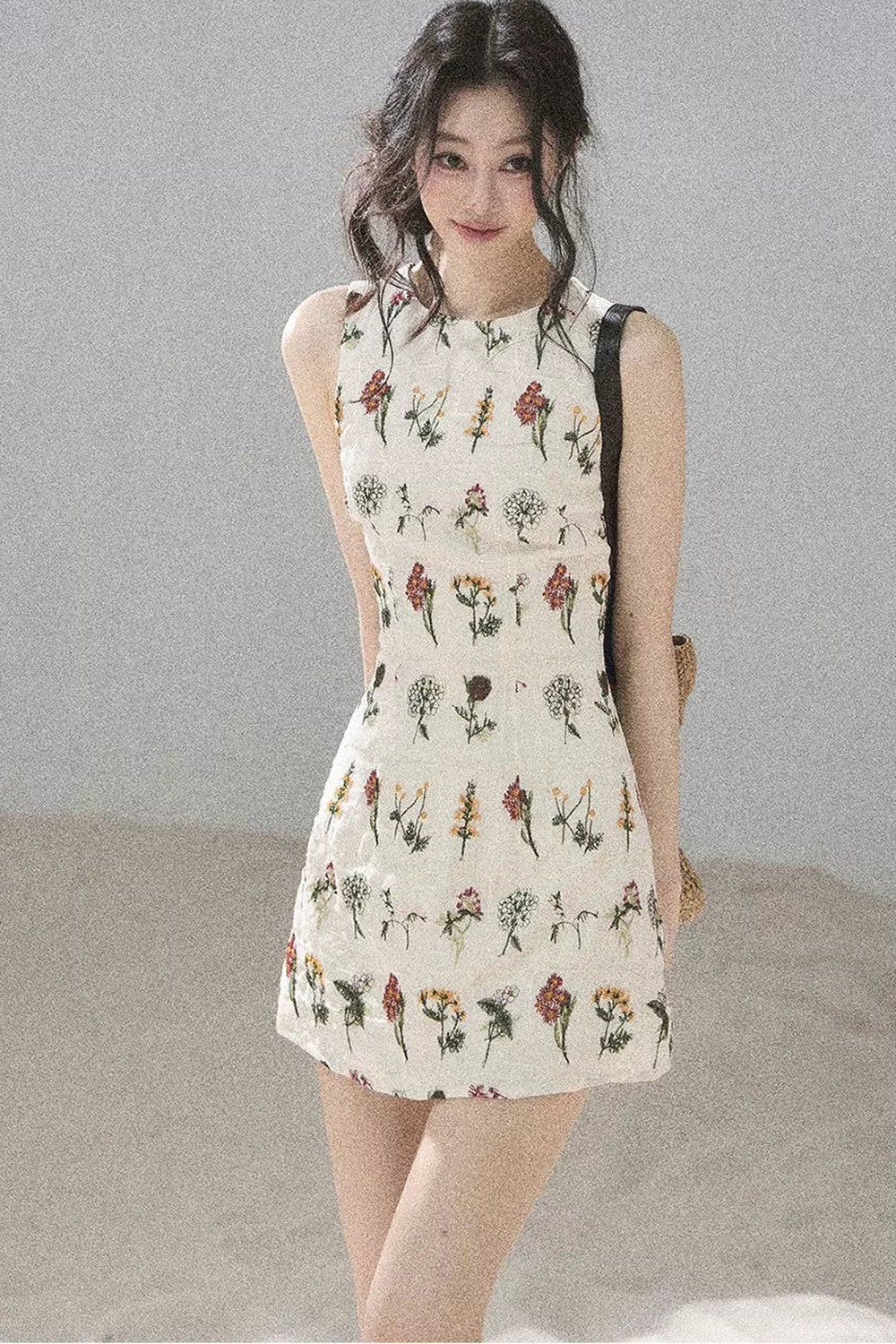 French Floral Waist Dress