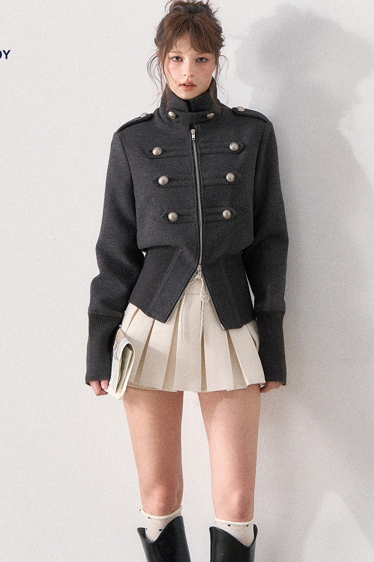 Napoleon Style Double-Breasted Woolen Coat