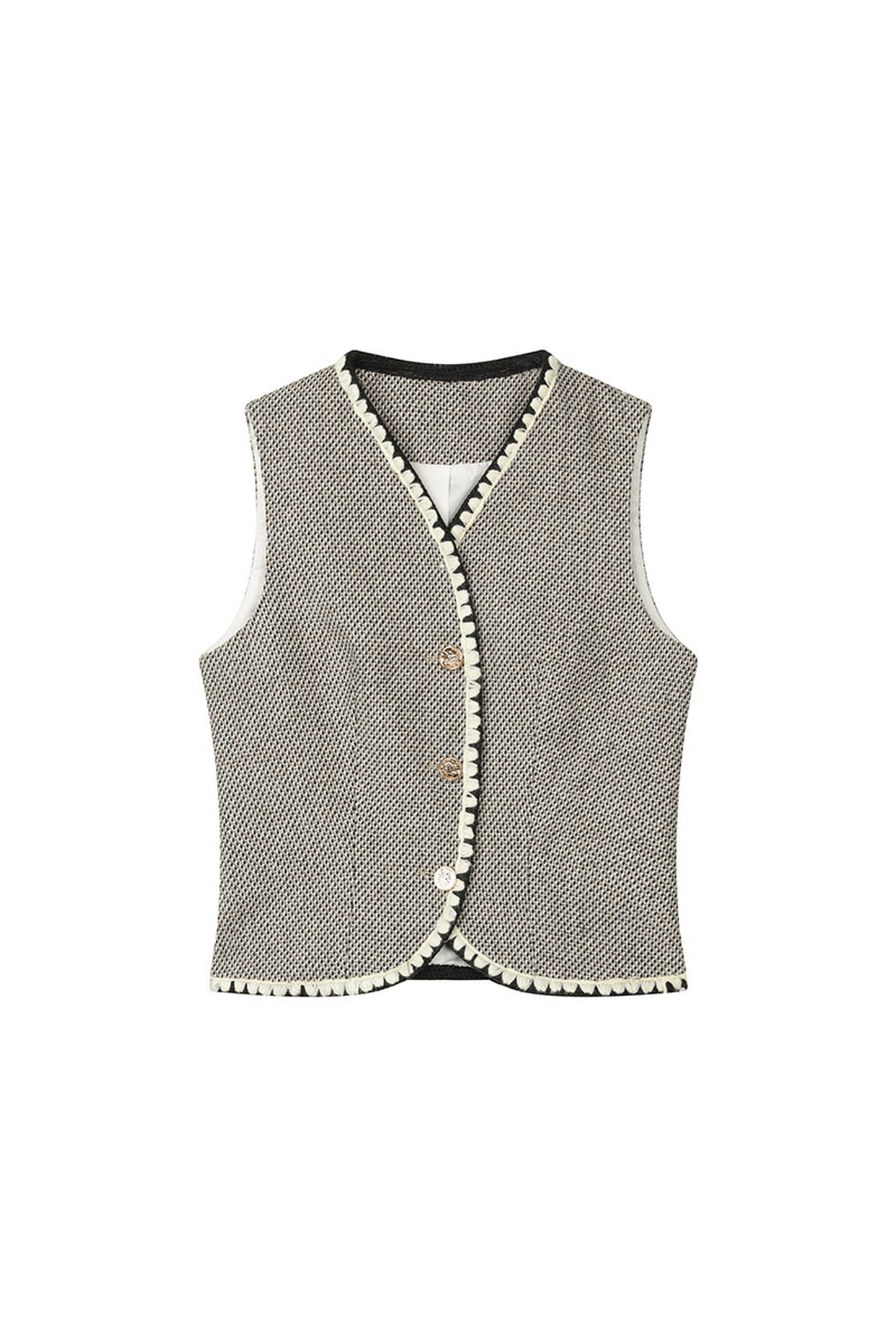 Completo con gilet stile blazer e gonna in lana con ricamo a conchiglia