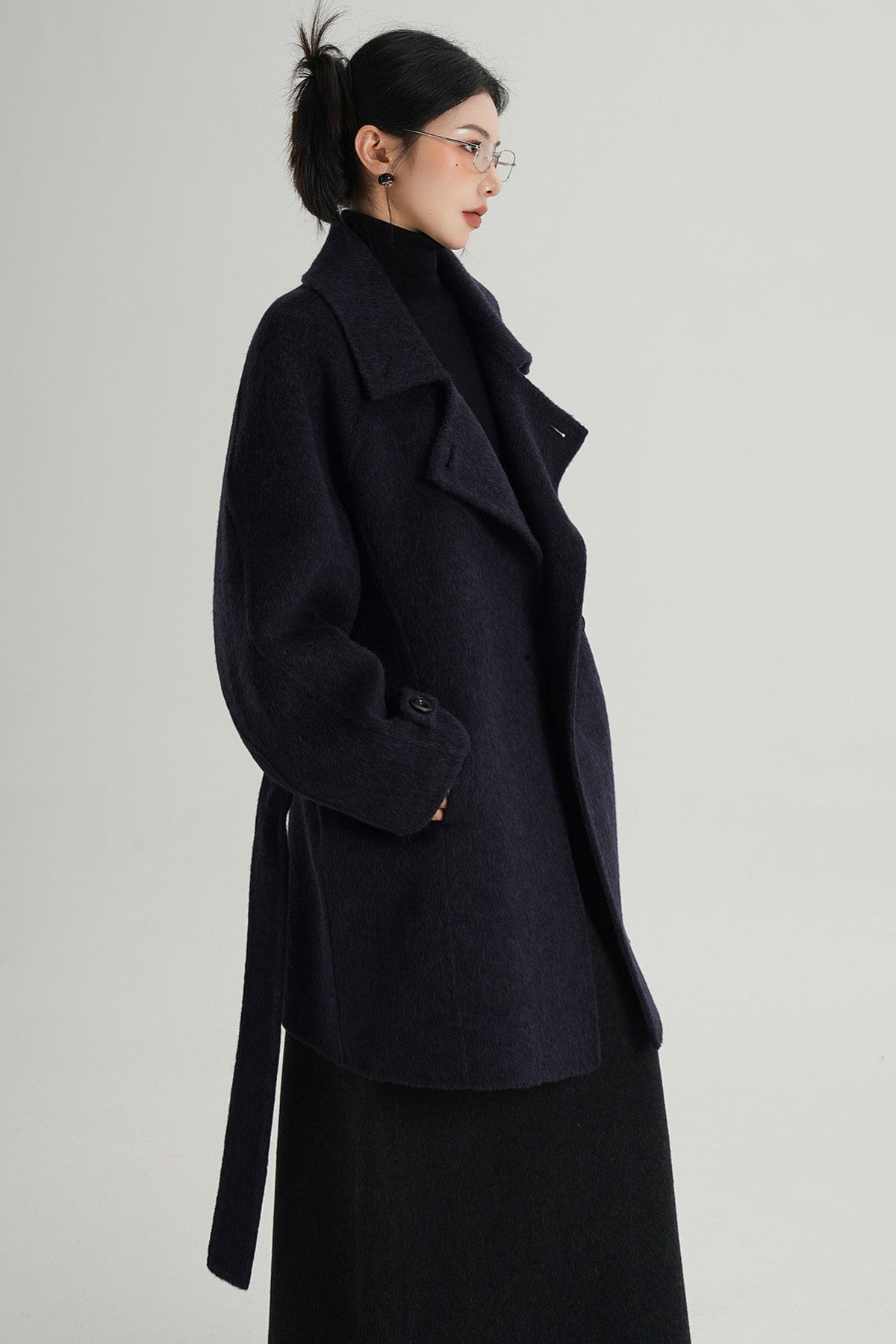 Mid-Length Double-Sided Wool Coat