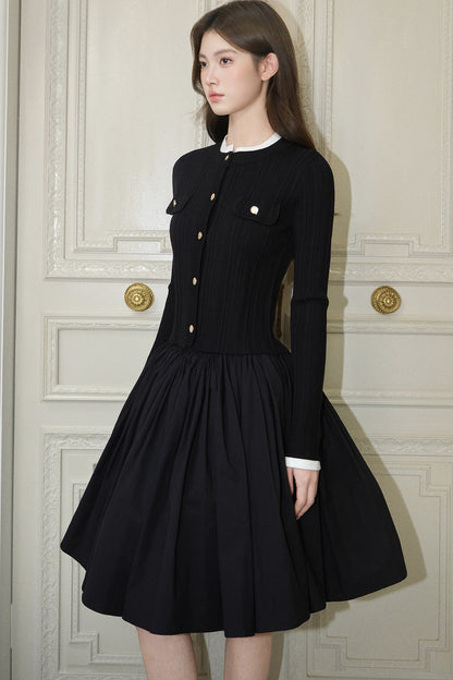 Pleated A-Line Midi Skirt
